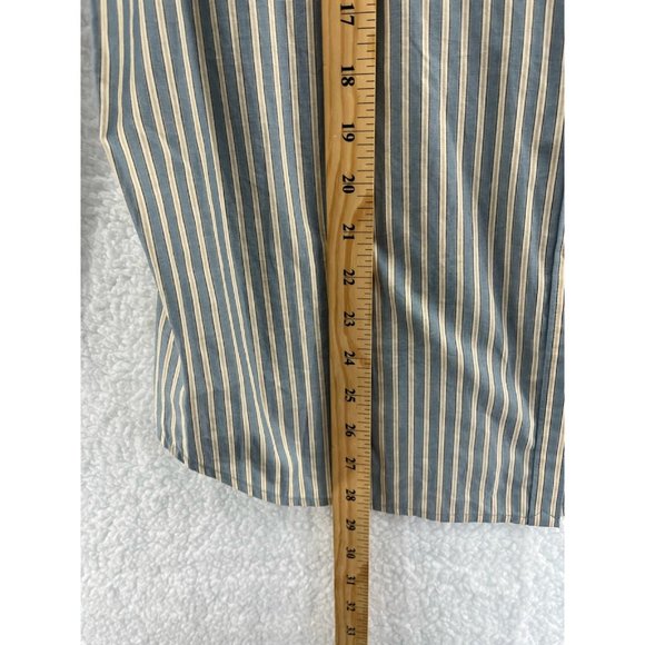 LRL Ralph Lauren Mens Button Front Shirt Green Beige Stripe Long Sleeve Pocket L - Picture 5 of 9